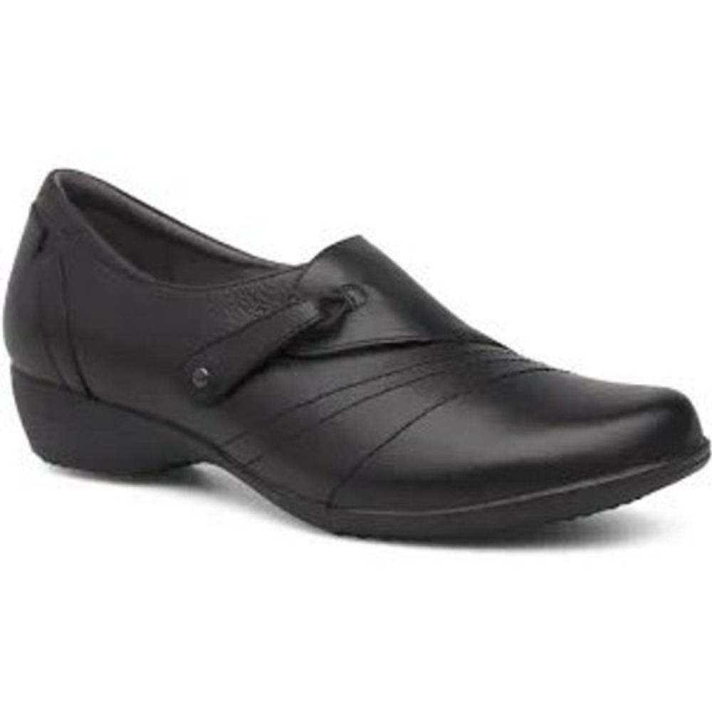 Dansko Franny black leather comfort shoes women's size 38‎ 7.5 business casual